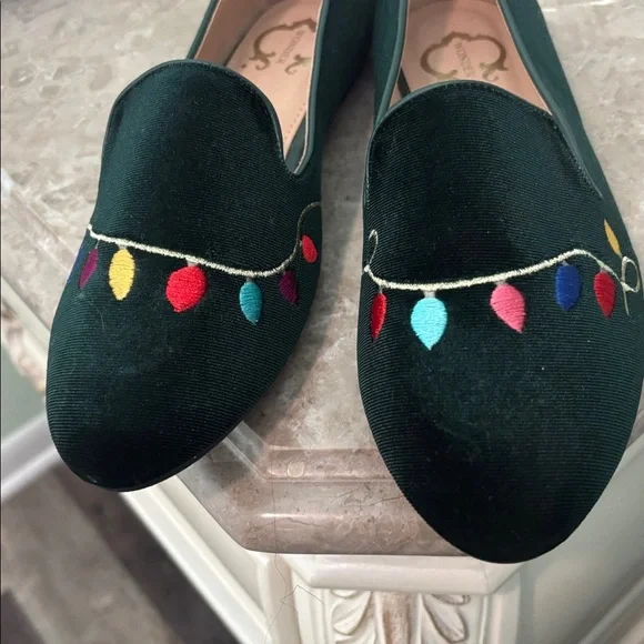 C.Wonder Merry velvet, green smoking flats size 8.5 - Picture 3 of 4